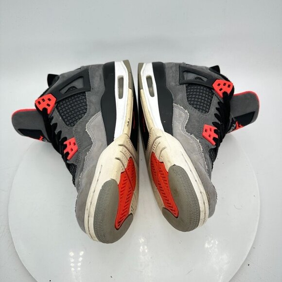 Nike Air Jordan 4 Youth Sz 6.5Y Women 8 408452-061 Infrared Grey Red Black Shoes - Picture 7 of 11
